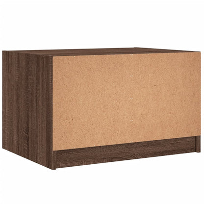 vidaXL Couchtisch mit Glastüren Braun Eichen-Optik 68x50x42 cm