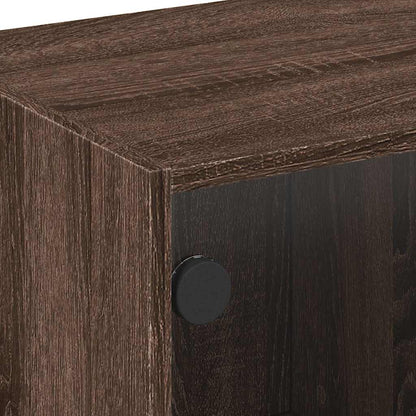 vidaXL Couchtisch mit Glastüren Braun Eichen-Optik 68x50x42 cm