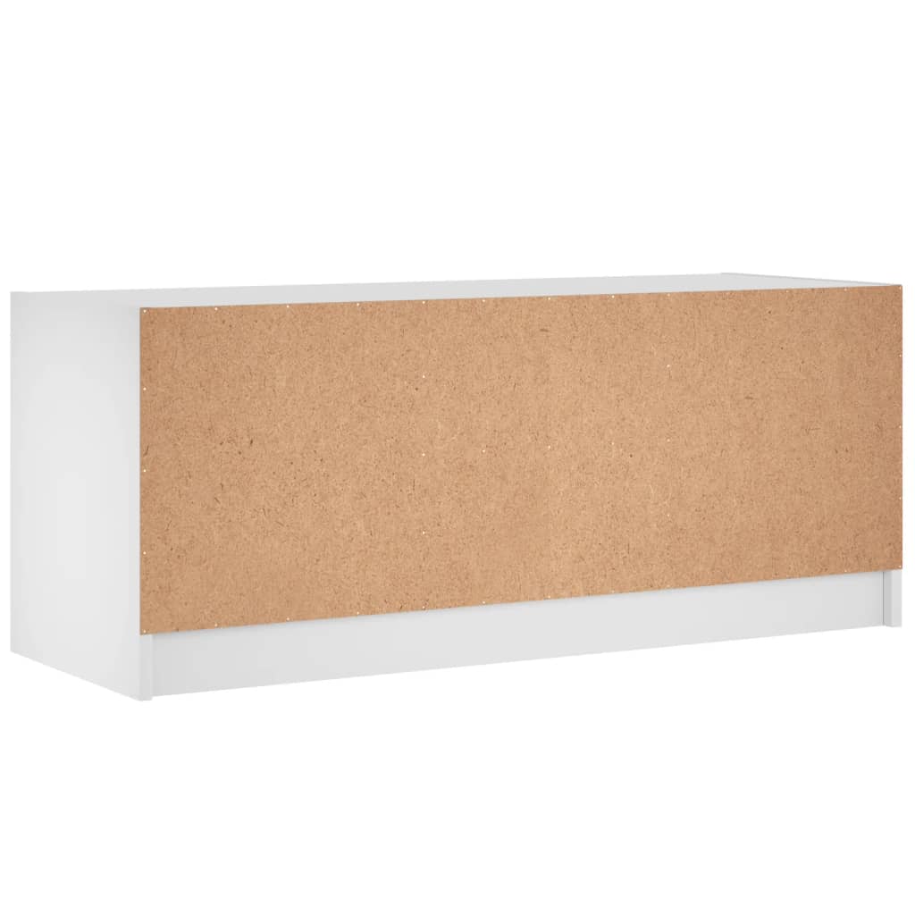 vidaXL TV-Schrank mit Glastüren Weiß 102x37x42 cm