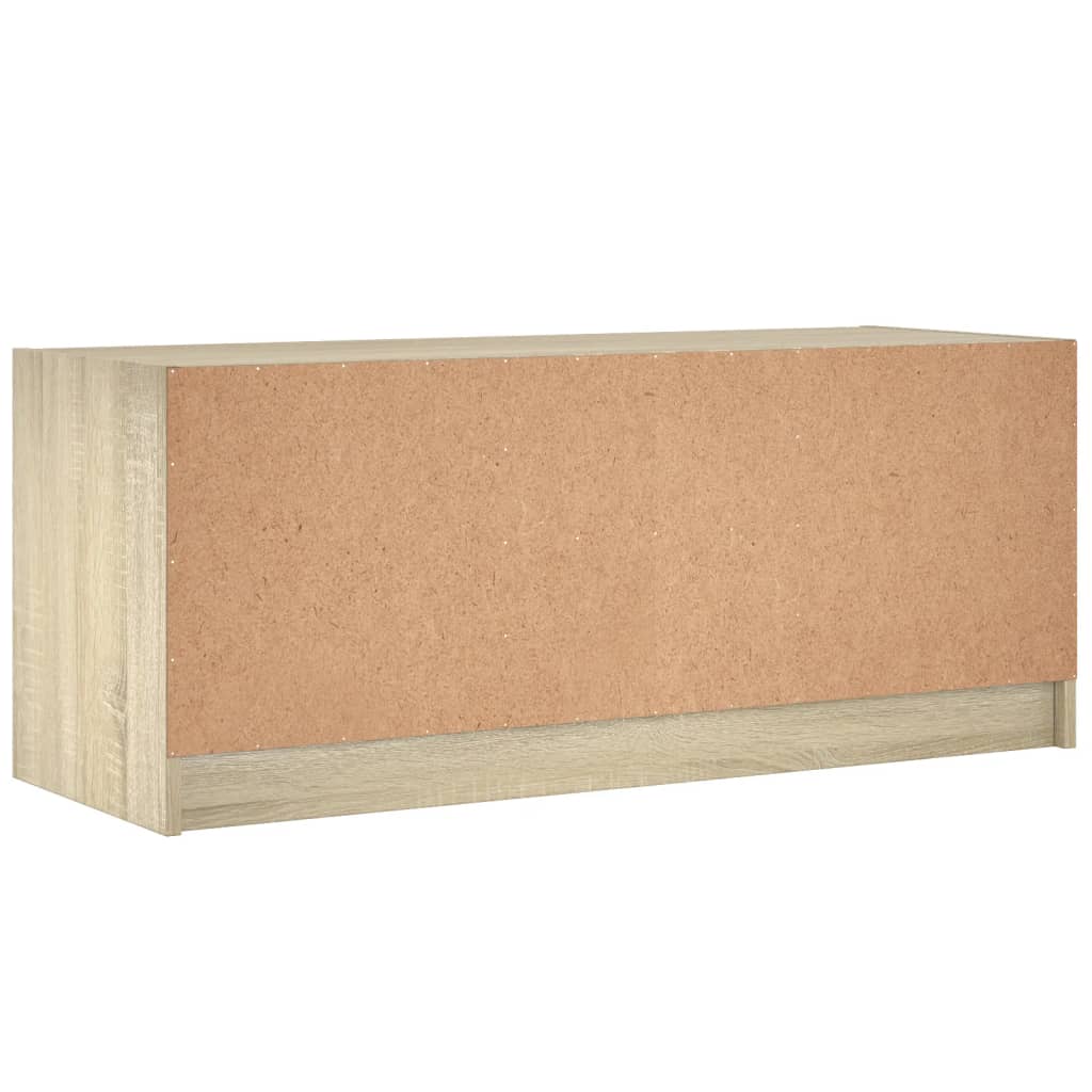 Meuble TV avec portes en verre chêne Sonoma 102x37x42 cm vidaXL