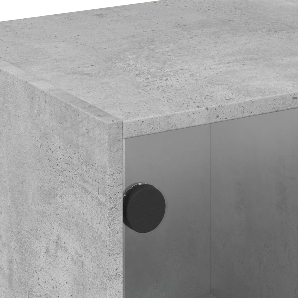 vidaXL TV-Schrank mit Glastüren Betongrau 102x37x42 cm
