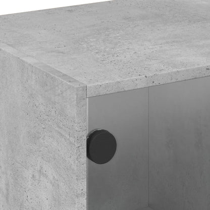 vidaXL TV-Schrank mit Glastüren Betongrau 102x37x42 cm