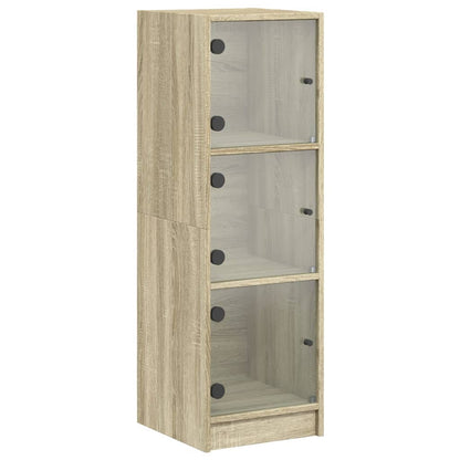 Highboard mit Glastüren Sonoma-Eiche 35x37x109 cm