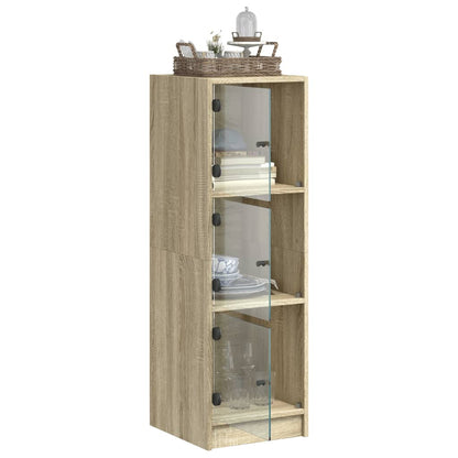 Highboard mit Glastüren Sonoma-Eiche 35x37x109 cm