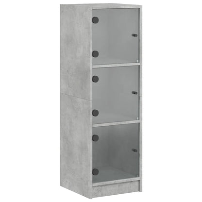 vidaXL Highboard mit Glastüren Betongrau 35x37x109 cm
