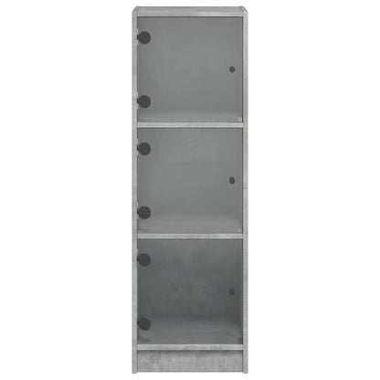 vidaXL Highboard mit Glastüren Betongrau 35x37x109 cm