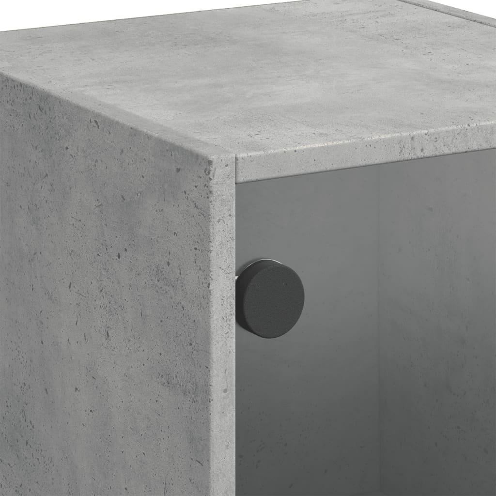 vidaXL Highboard mit Glastüren Betongrau 35x37x109 cm