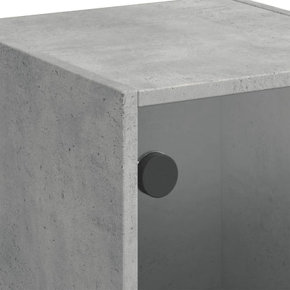 vidaXL Highboard mit Glastüren Betongrau 35x37x109 cm