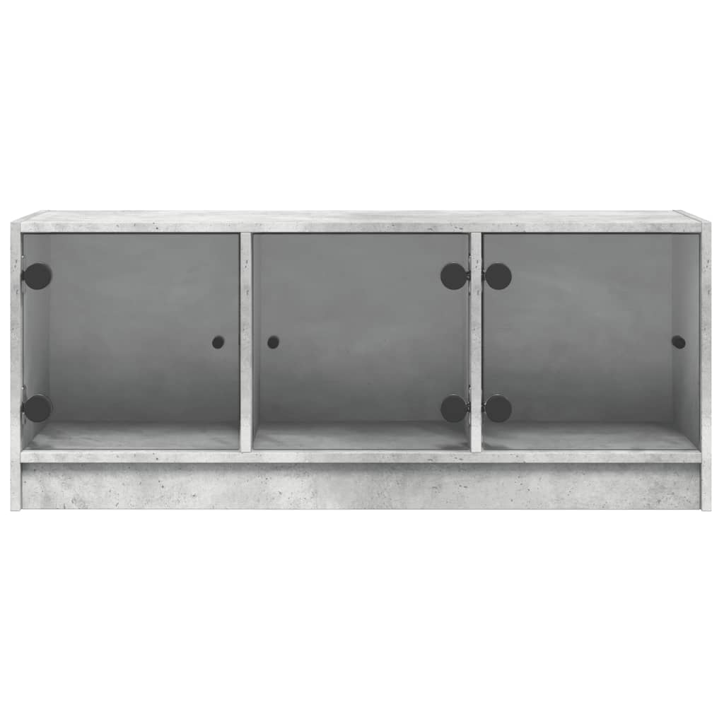 vidaXL TV-Schrank mit Glastüren Betongrau 102x37x42 cm