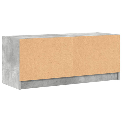 vidaXL TV-Schrank mit Glastüren Betongrau 102x37x42 cm