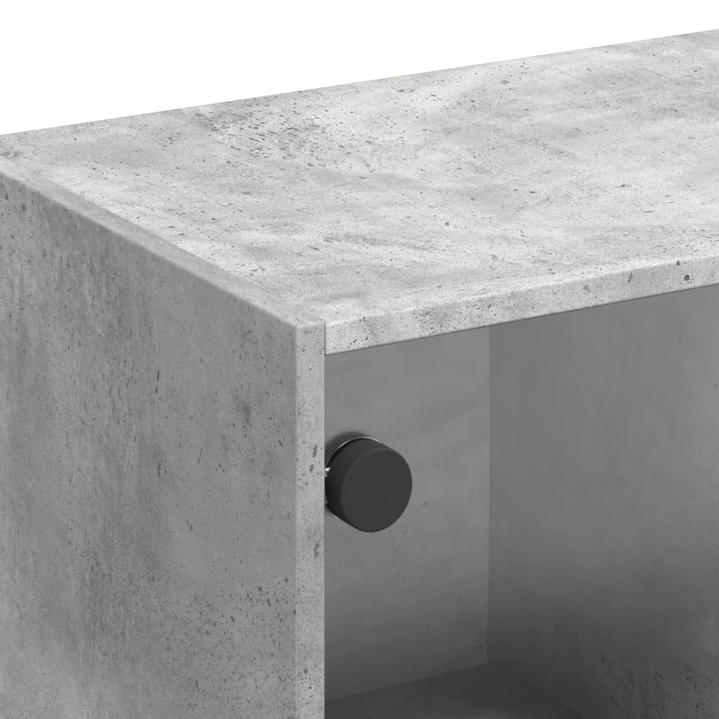 vidaXL TV-Schrank mit Glastüren Betongrau 102x37x42 cm