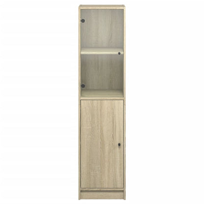 Highboard mit Glastür Sonoma-Eiche 35x37x142 cm
