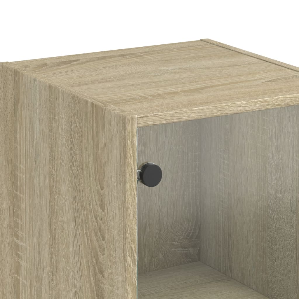 Highboard mit Glastür Sonoma-Eiche 35x37x142 cm