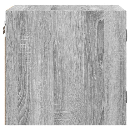 vidaXL Nachttische mit Glastüren 2 Stk. Grau Sonoma 35x37x35 cm