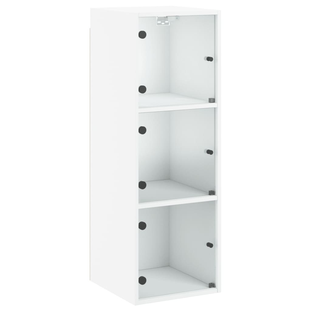 vidaXL Wandschrank mit Glastüren Weiß 35x37x100 cm