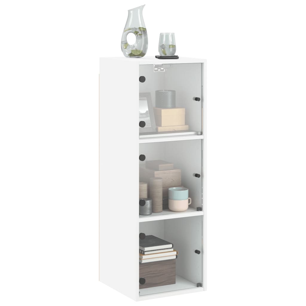 vidaXL Wandschrank mit Glastüren Weiß 35x37x100 cm