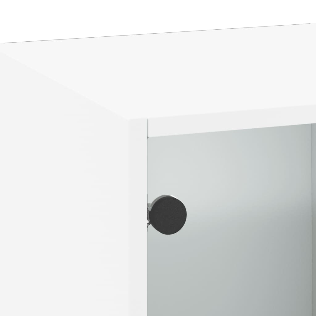 vidaXL Wandschrank mit Glastüren Weiß 35x37x100 cm