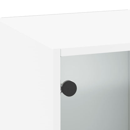 vidaXL Wandschrank mit Glastüren Weiß 35x37x100 cm