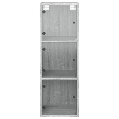 vidaXL Wandschrank mit Glastüren Grau Sonoma 35x37x100 cm