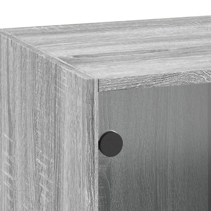 vidaXL Wandschrank mit Glastüren Grau Sonoma 35x37x100 cm