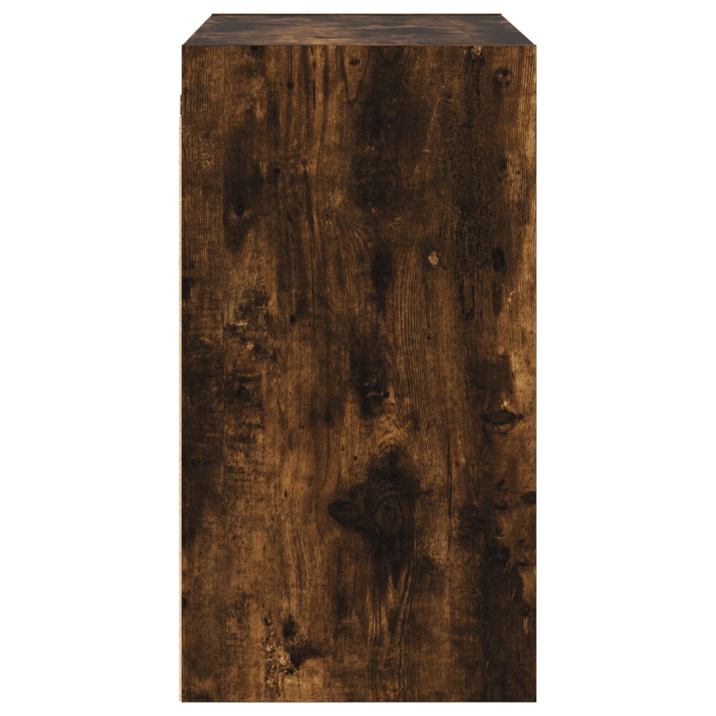 vidaXL Meuble haut mural avec portes vitrées en chêne fumé 68x37x68,5 cm