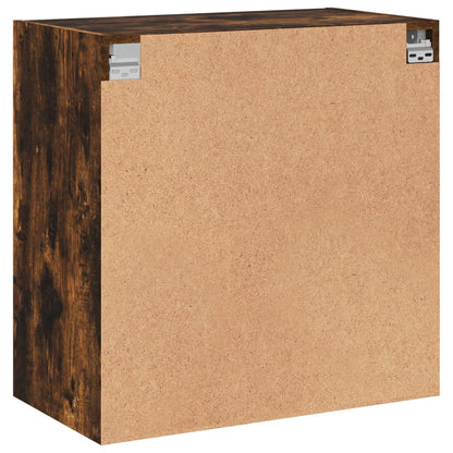 vidaXL Meuble haut mural avec portes vitrées en chêne fumé 68x37x68,5 cm