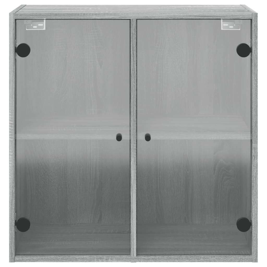 vidaXL Wandschrank mit Glastüren Grau Sonoma 68x37x68,5 cm