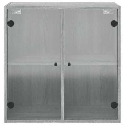 vidaXL Wandschrank mit Glastüren Grau Sonoma 68x37x68,5 cm