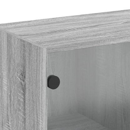 vidaXL Wandschrank mit Glastüren Grau Sonoma 68x37x68,5 cm