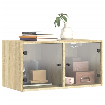 vidaXL Wandschrank mit Glastüren Sonoma-Eiche 68,5x37x35 cm