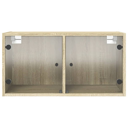 vidaXL Wandschrank mit Glastüren Sonoma-Eiche 68,5x37x35 cm