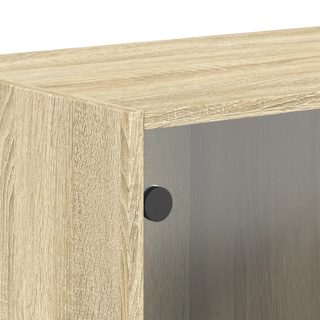 vidaXL Wandschrank mit Glastüren Sonoma-Eiche 68,5x37x35 cm