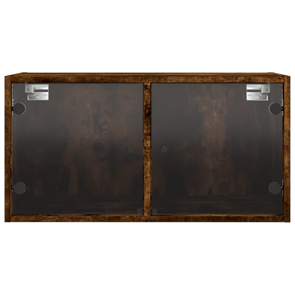 vidaXL Wandschrank mit Glastüren Räuchereiche 68,5x37x35 cm