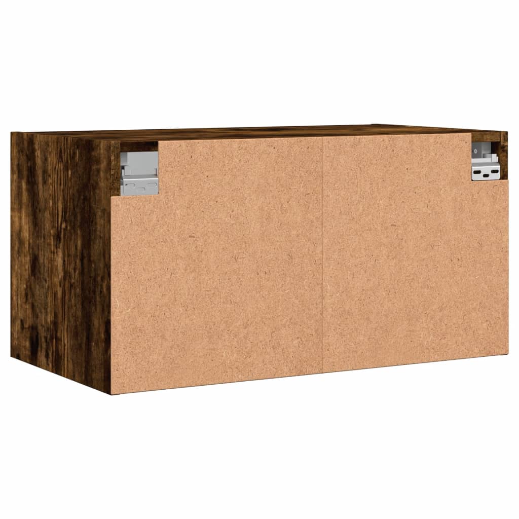 vidaXL Wandschrank mit Glastüren Räuchereiche 68,5x37x35 cm