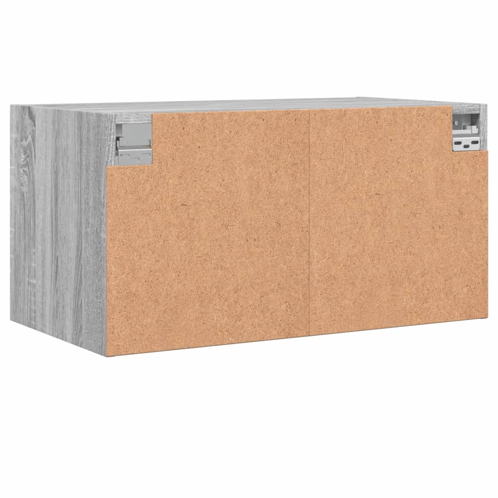 vidaXL Armoires murales avec portes en verre 2 pcs Gris Sonoma 68,5x37x35 cm