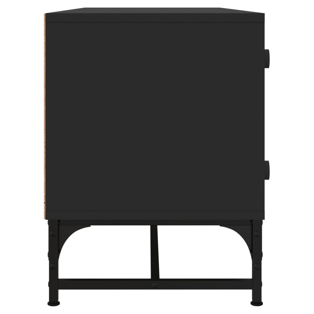 Meuble TV vidaXL avec portes vitrées Noir 102x37x50 cm