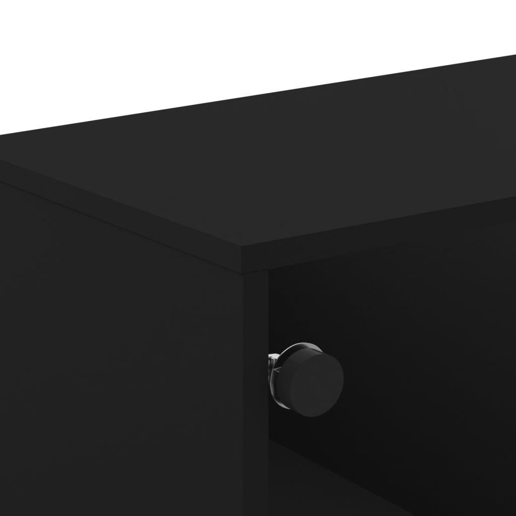 Meuble TV vidaXL avec portes vitrées Noir 102x37x50 cm