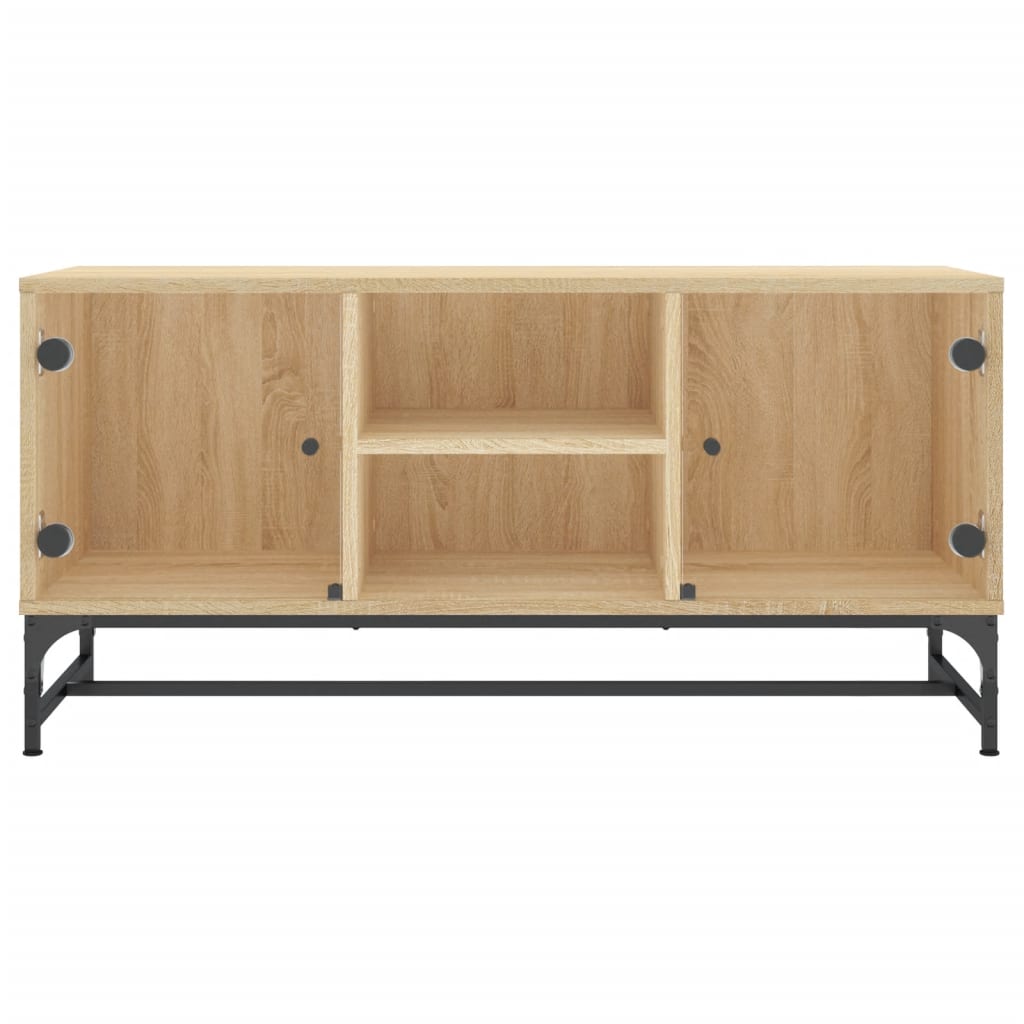 vidaXL TV-Schrank mit Glastüren Sonoma-Eiche 102x37x50 cm