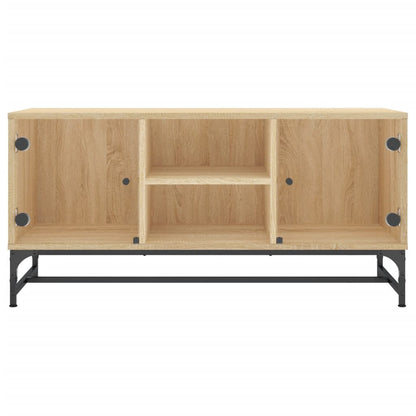vidaXL TV-Schrank mit Glastüren Sonoma-Eiche 102x37x50 cm
