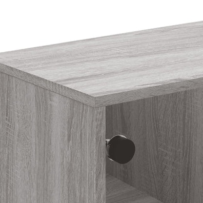 vidaXL Couchtisch mit Glastüren Grau Sonoma 68,5x50x50 cm