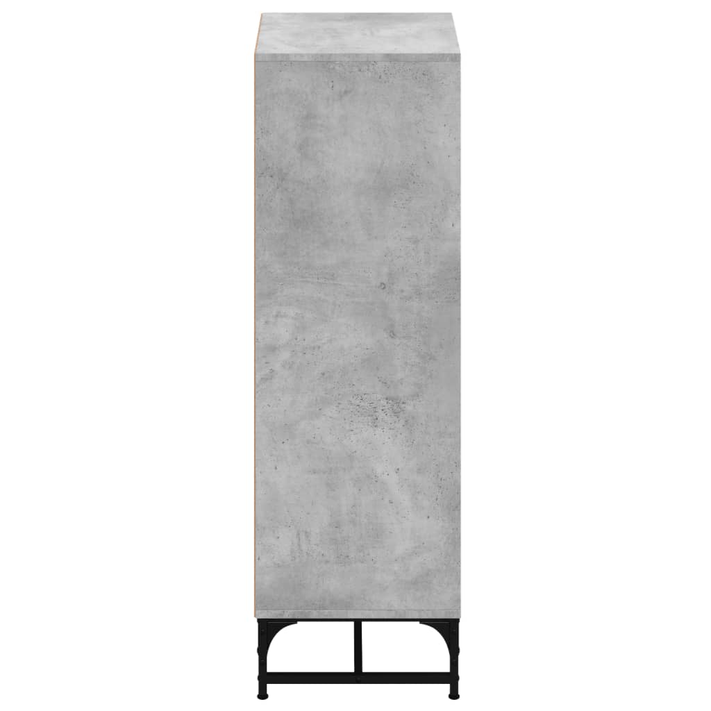 vidaXL Highboard mit Glastüren Betongrau 35x37x120 cm