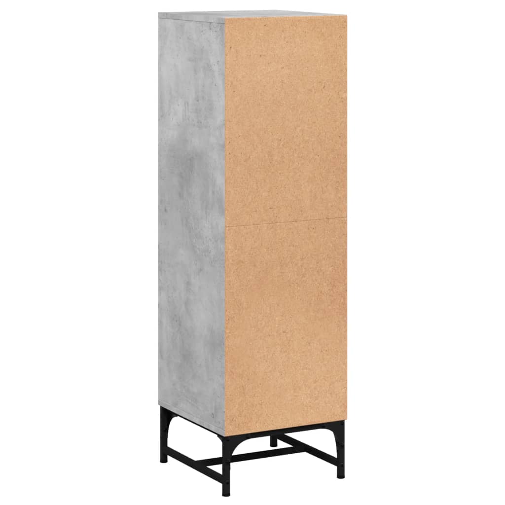 vidaXL Highboard mit Glastüren Betongrau 35x37x120 cm