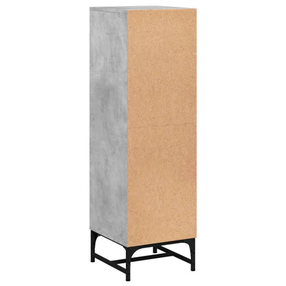 vidaXL Highboard mit Glastüren Betongrau 35x37x120 cm