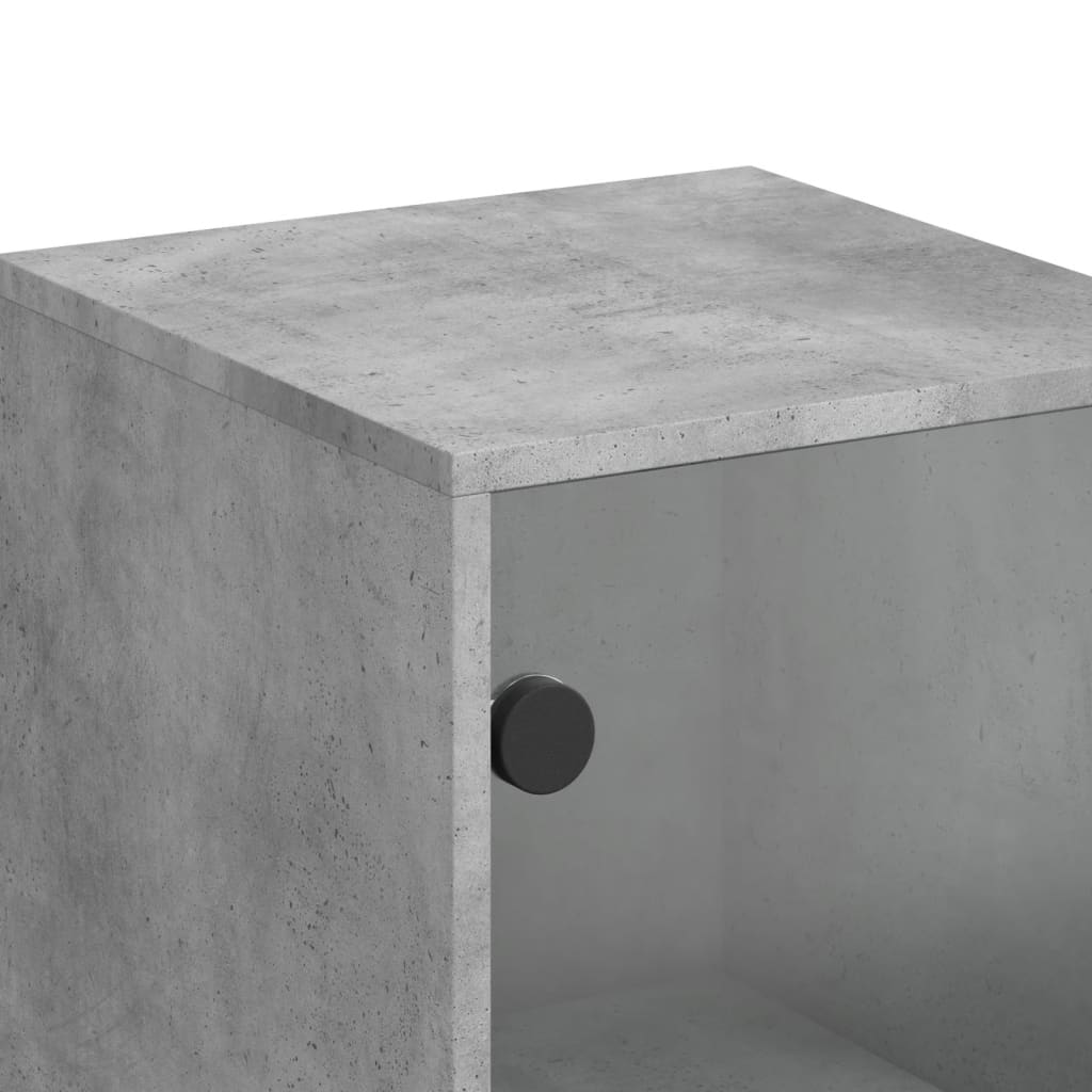 vidaXL Highboard mit Glastüren Betongrau 35x37x120 cm