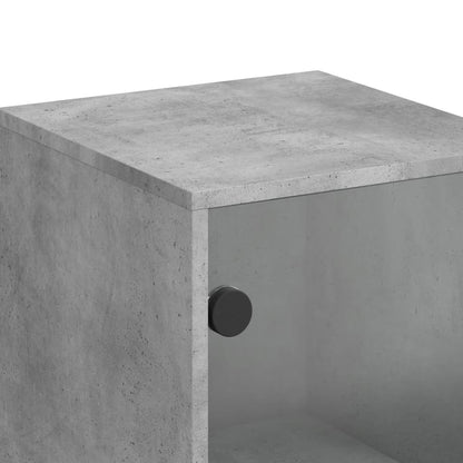 vidaXL Highboard mit Glastüren Betongrau 35x37x120 cm