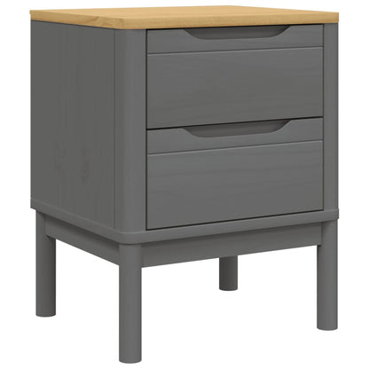 vidaXL Nachttisch Grau 45x39x57 cm Massivholz Kiefer
