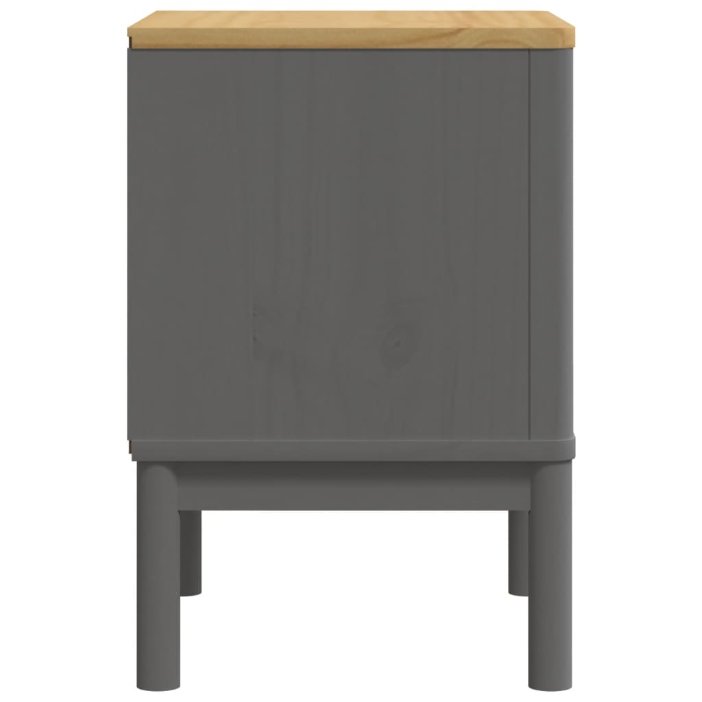 vidaXL Nachttisch Grau 45x39x57 cm Massivholz Kiefer