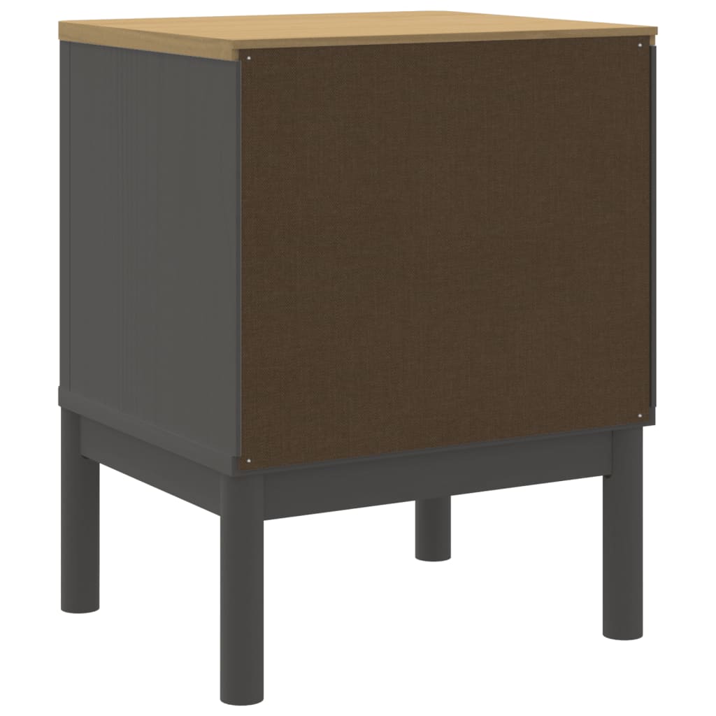 vidaXL Nachttisch Grau 45x39x57 cm Massivholz Kiefer