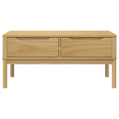 vidaXL Couchtisch FLORO Wachsbraun 99x55,5x45 cm Massivholz Kiefer