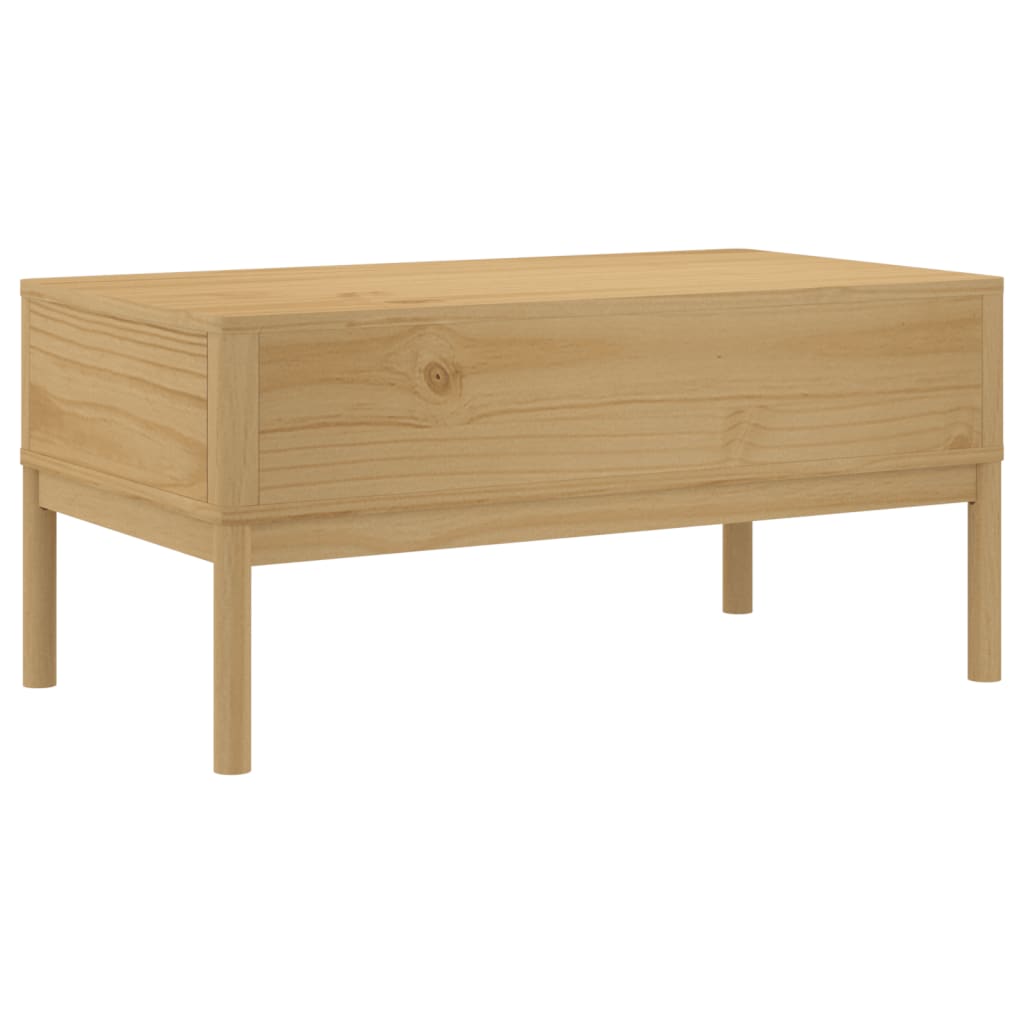 vidaXL Couchtisch FLORO Wachsbraun 99x55,5x45 cm Massivholz Kiefer